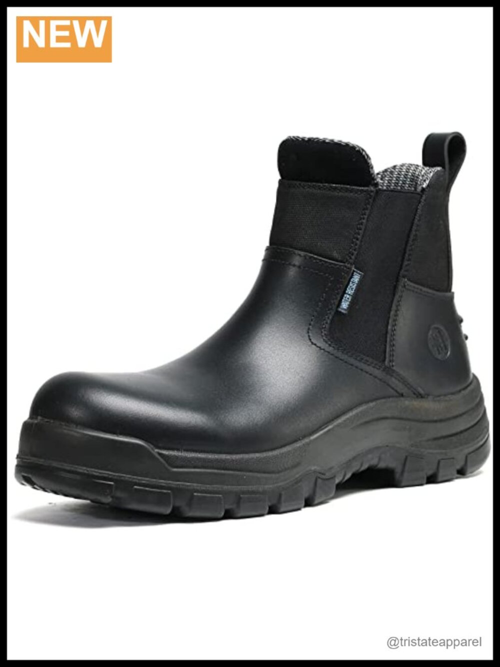 Mens Work Boots Soft Toe Waterproof Slip Resistant Slip-On